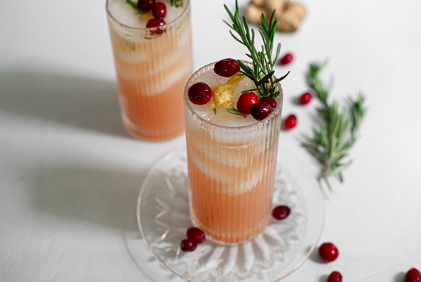 Cranberry Ginger Kombucha Mocktail with CBD